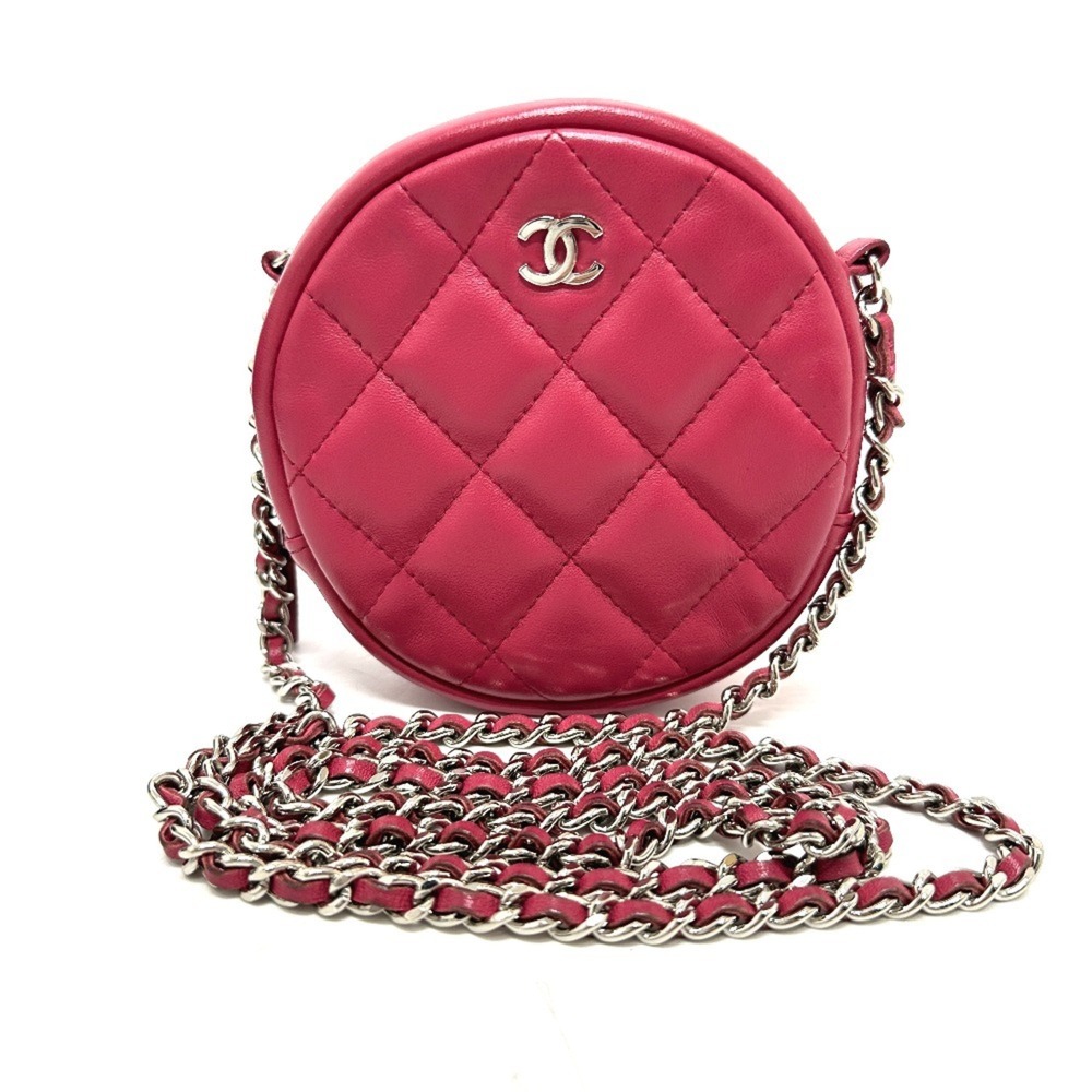 CHANEL Lambskin Leather Logo Shoulder Bag